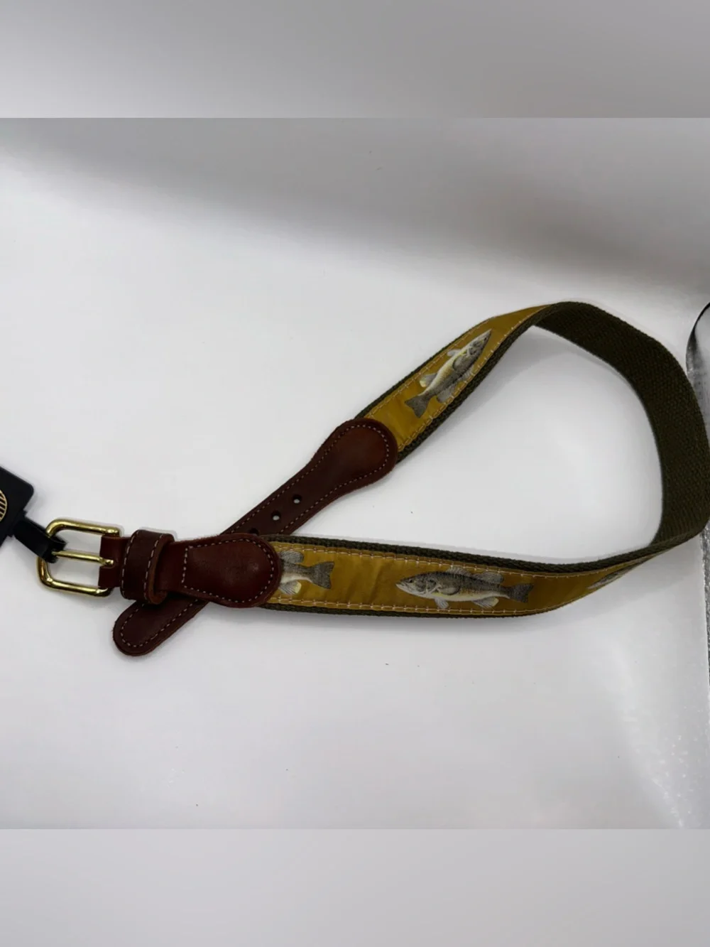 Preston Leather Bass Fishing Size 22 Belt Solid Brass Buckle Kids Made in USA